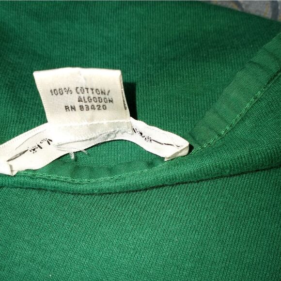 August Silk XL 100% Cotton Green Roll-tab Sleeve 1/4 Button Women's Top - Picture 7 of 8